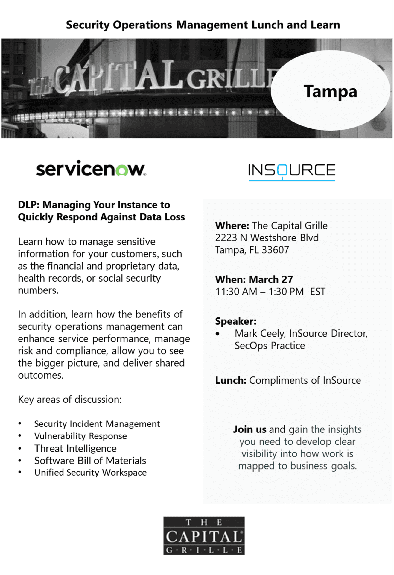 March 27 SecOps Lunch and Learn