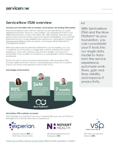 ServiceNow ITSM Overview